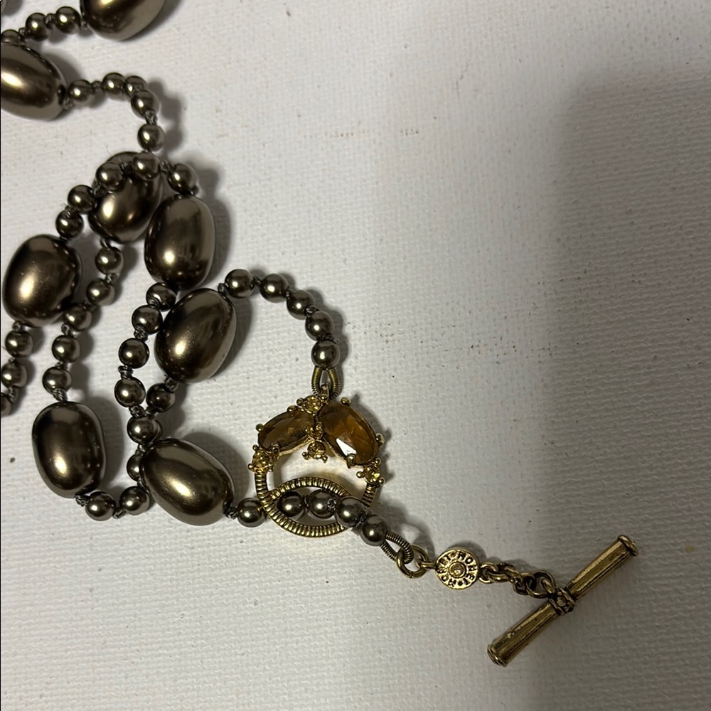 Elegant Gold and Silver Beaded Necklace